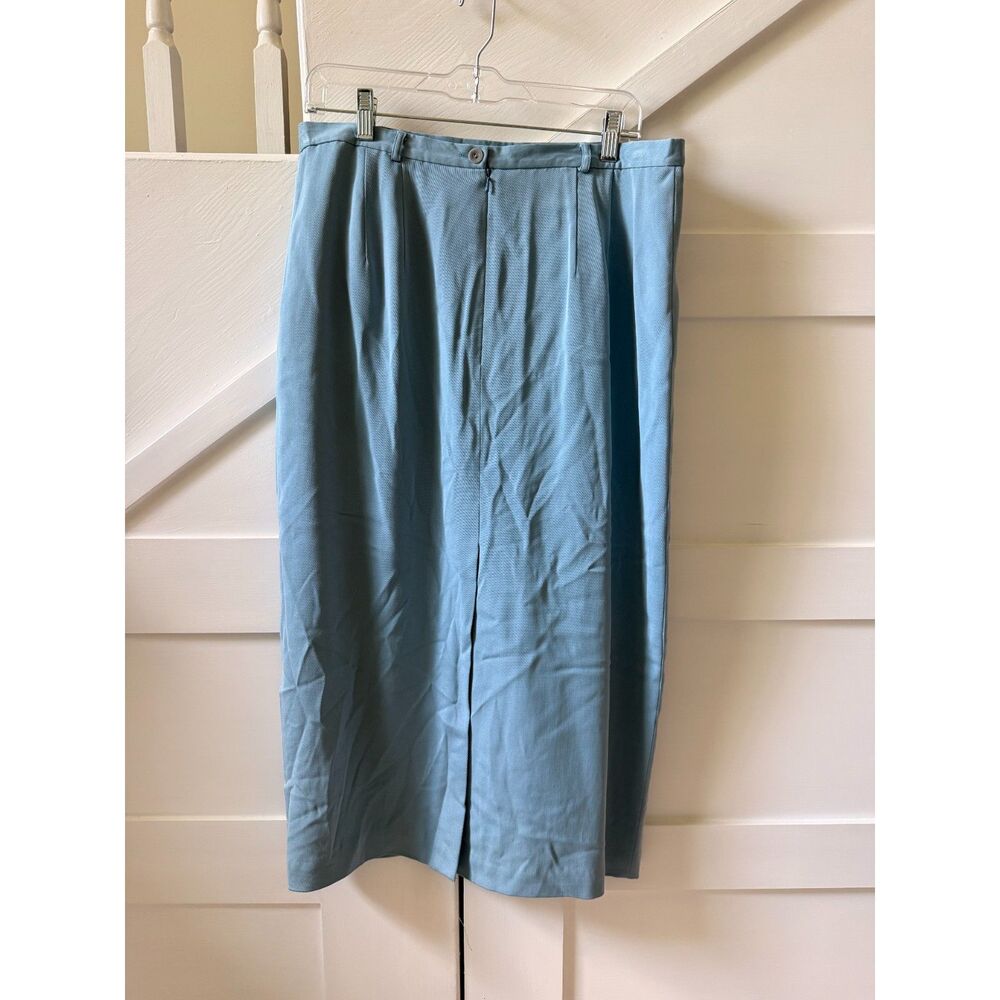 Talbots Petites Pure Silk Blue Midi Skirt — NWT Vintage Deadstock